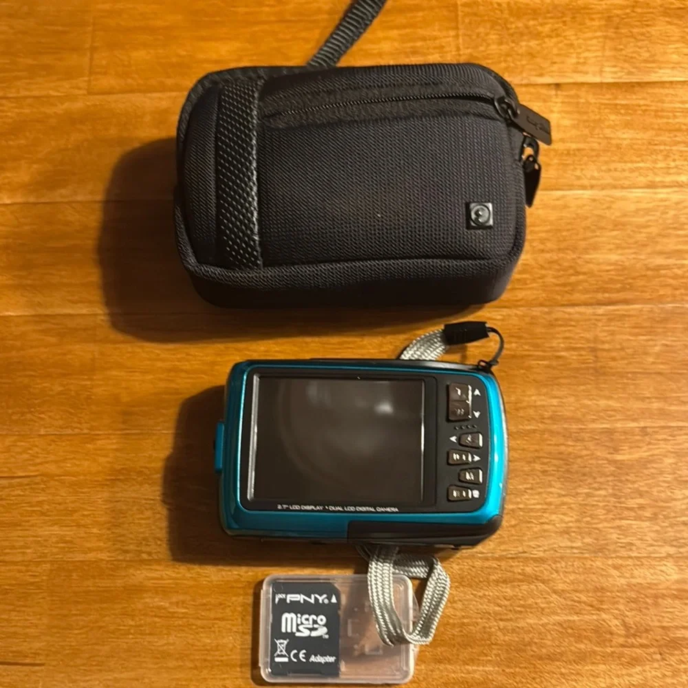 Polaroid Blue Digital Camera with Protective Case and Memory Card